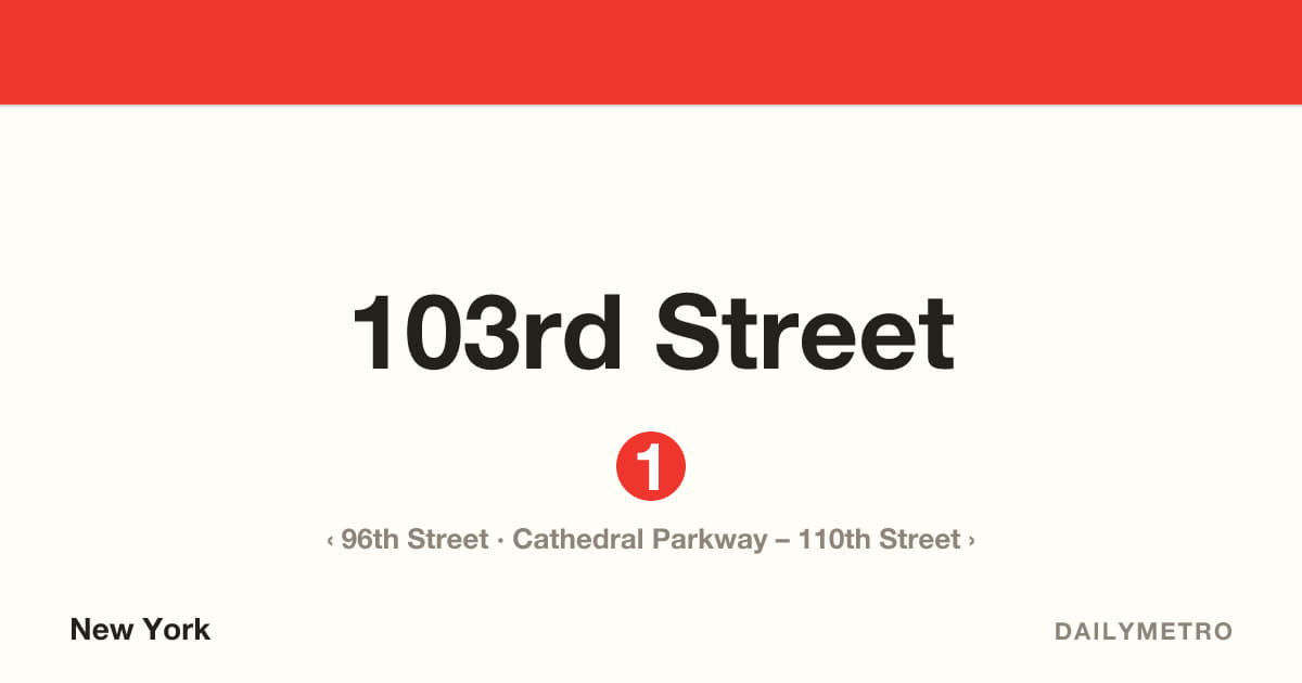 103rd Street station · Lines 1