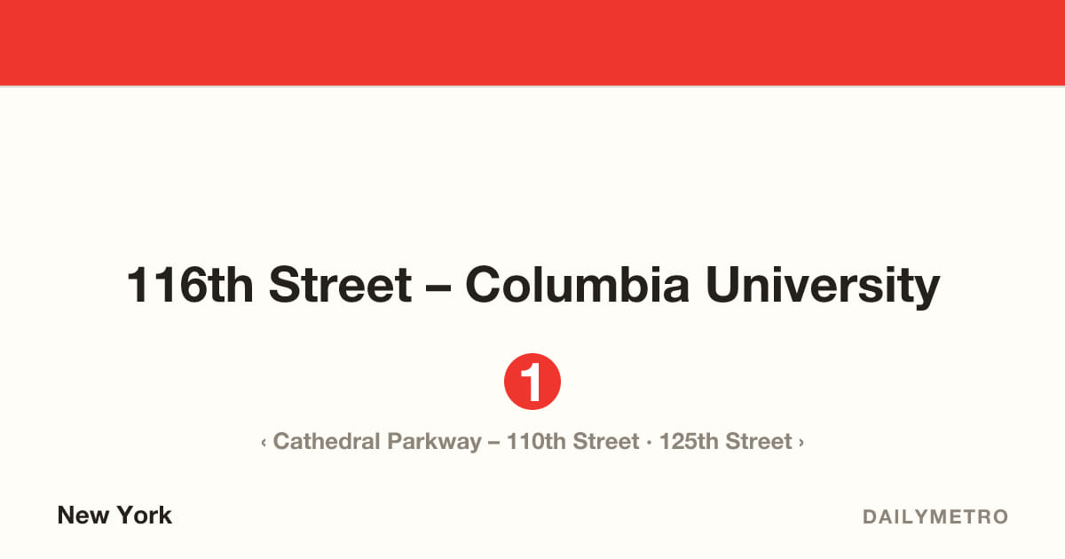 116th Street – Columbia University station · Lines 1