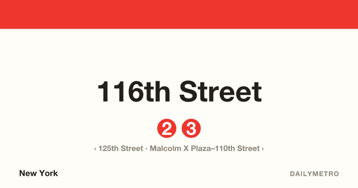 116th Street station · Lines 2, 3
