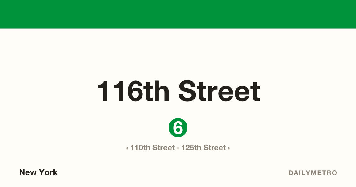 116th Street station · Lines 6
