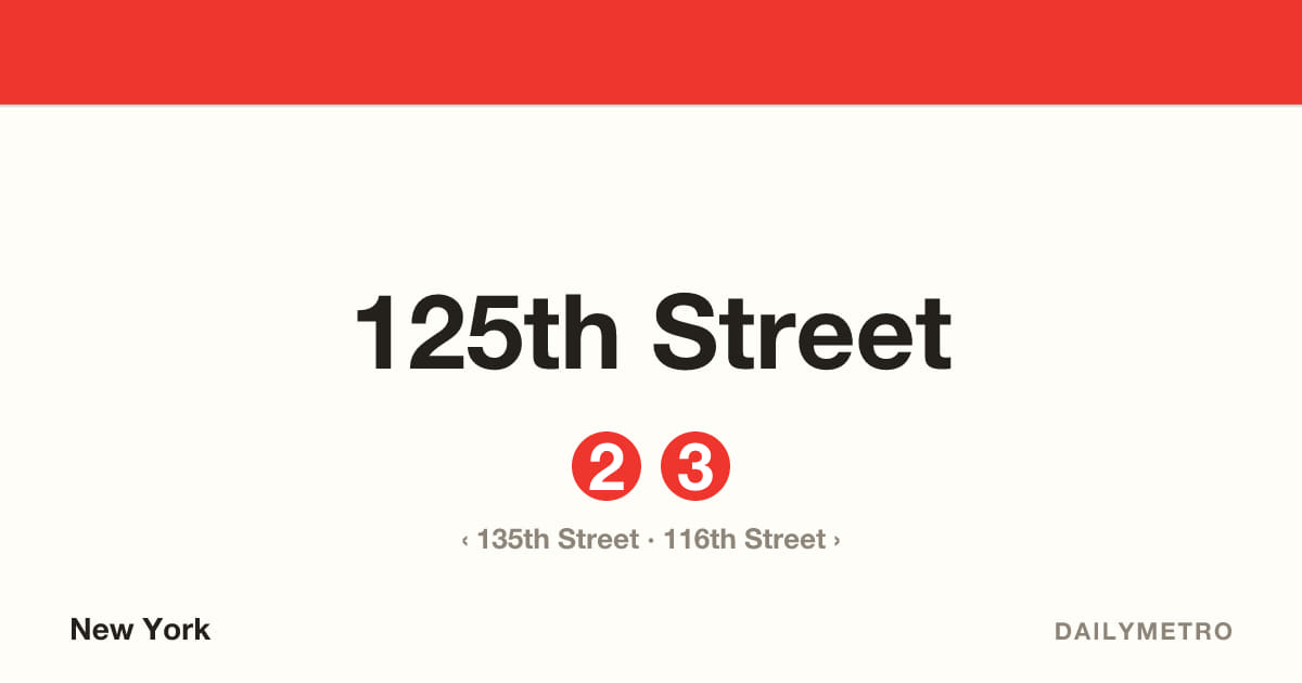 125th Street station · Lines 2, 3