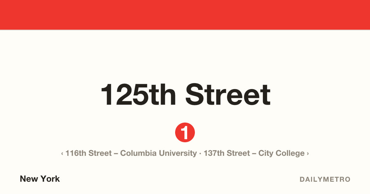 125th Street station · Lines 1