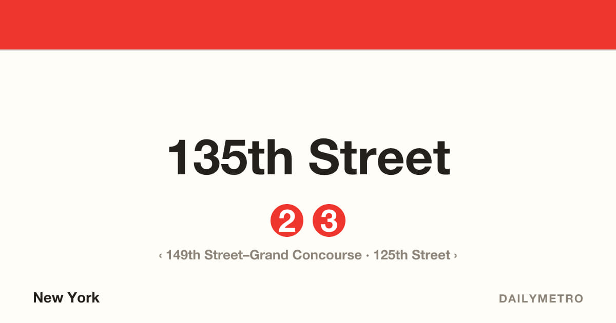 135th Street station · Lines 2, 3