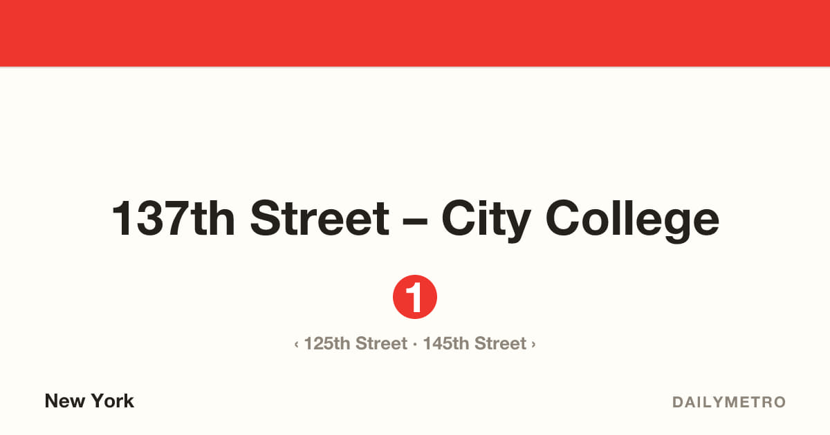 137th Street – City College station · Lines 1