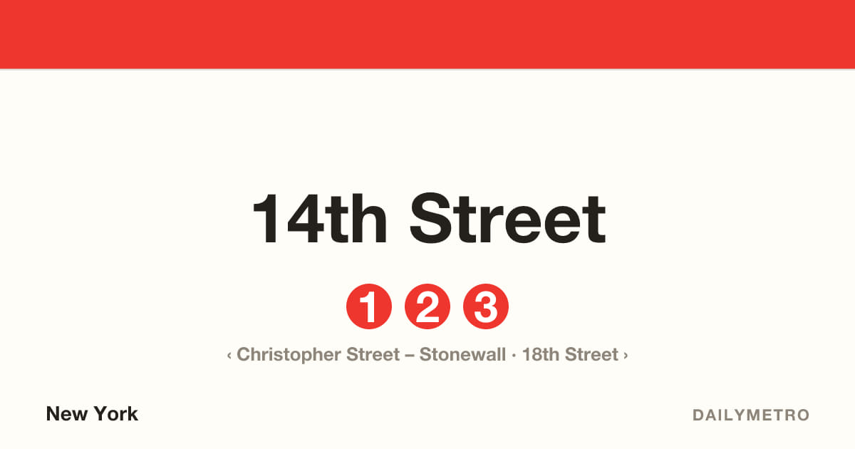 14th Street station · Lines 1, 2, 3