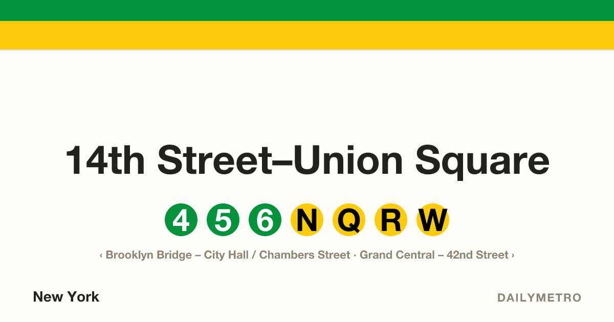 14th Street–Union Square station · Lines 4, 5, 6, N, Q, R, W