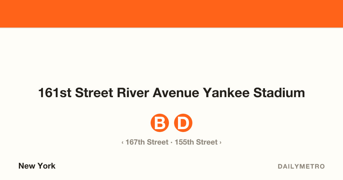 161st Street River Avenue Yankee Stadium station · Lines B, D