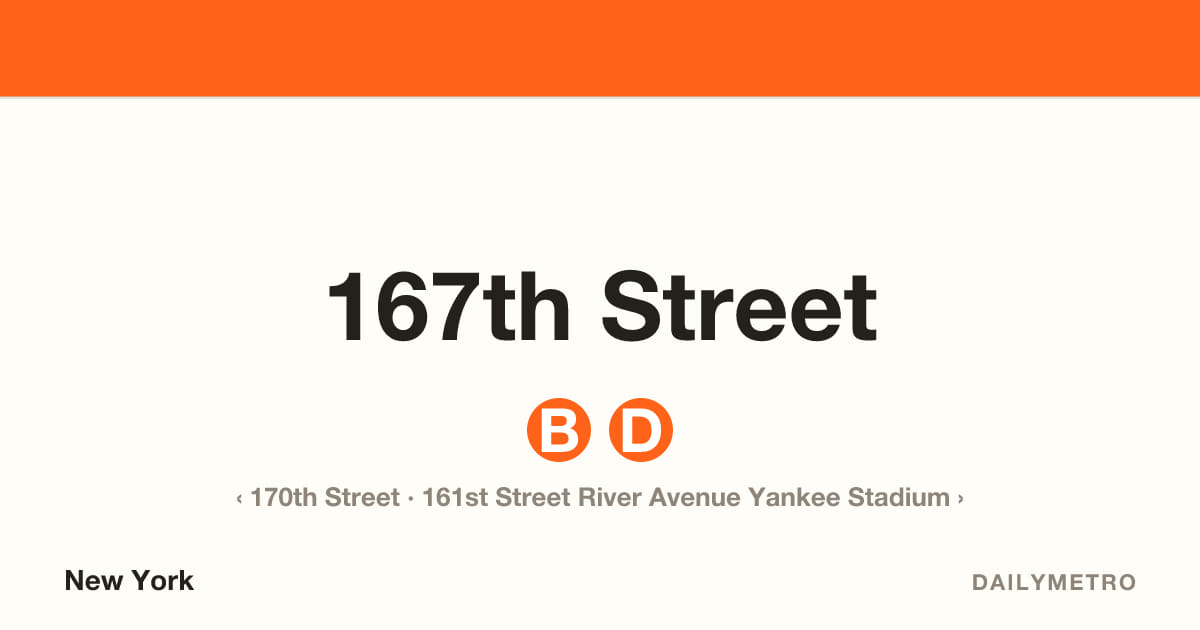 167th Street station · Lines B, D