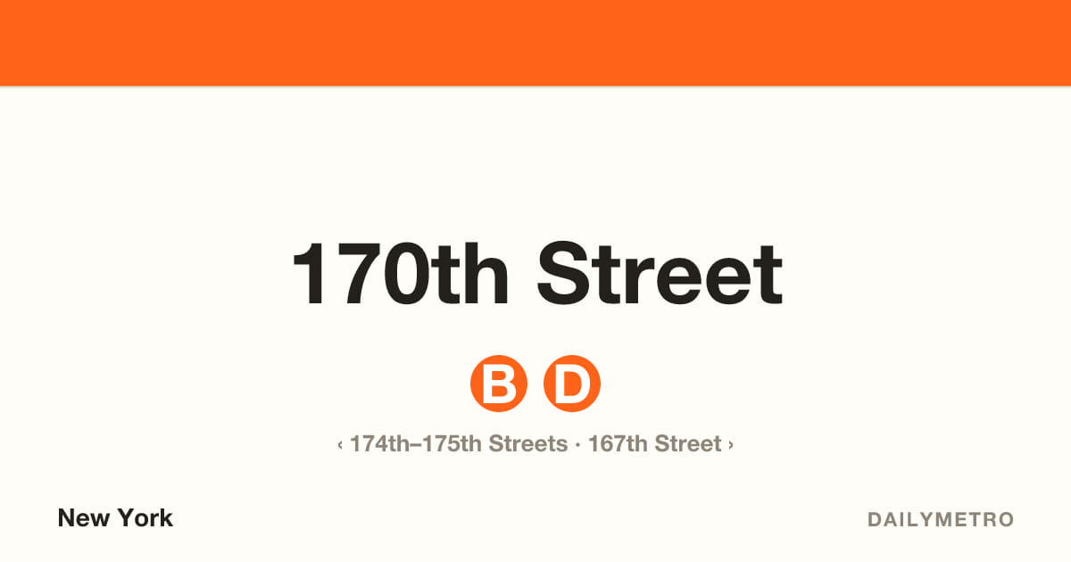 170th Street station · Lines B, D