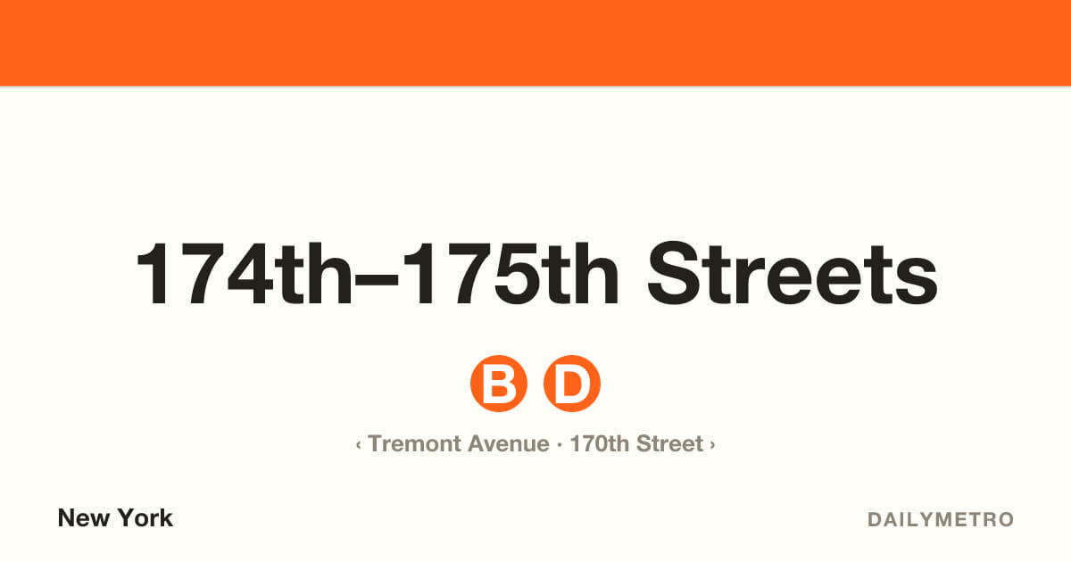174th–175th Streets station · Lines B, D