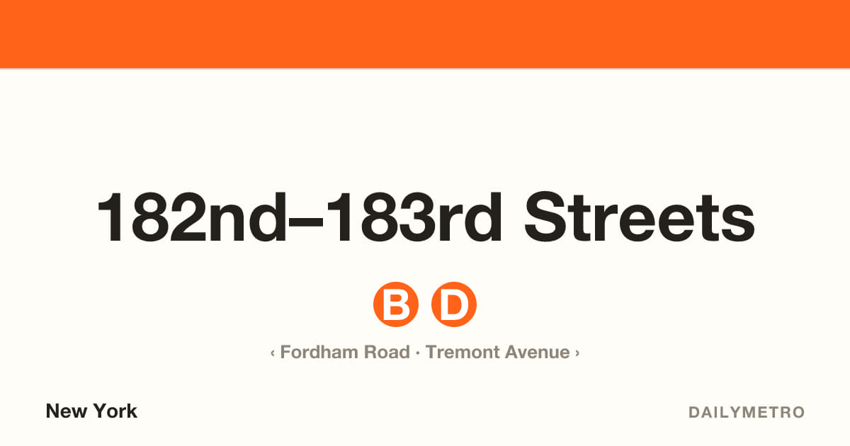 182nd–183rd Streets station · Lines B, D