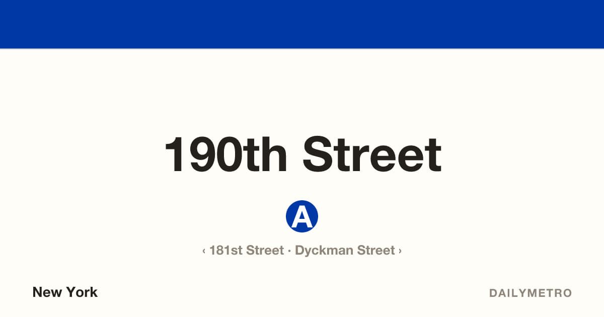 190th Street station · Lines A