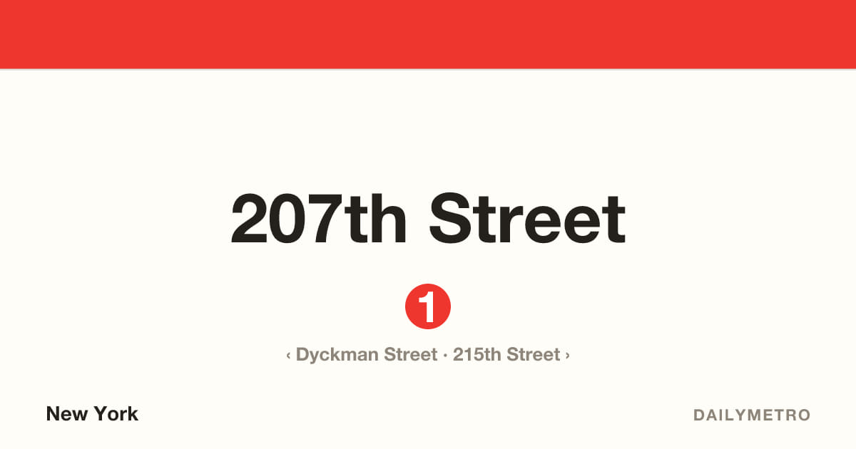 207th Street station · Lines 1
