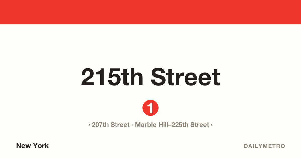 215th Street station · Lines 1