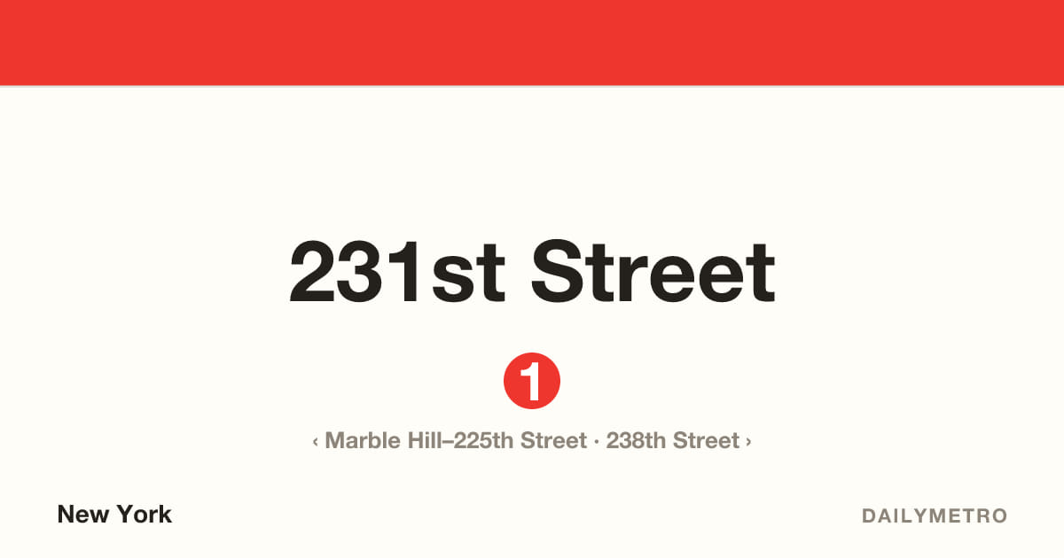 231st Street station · Lines 1