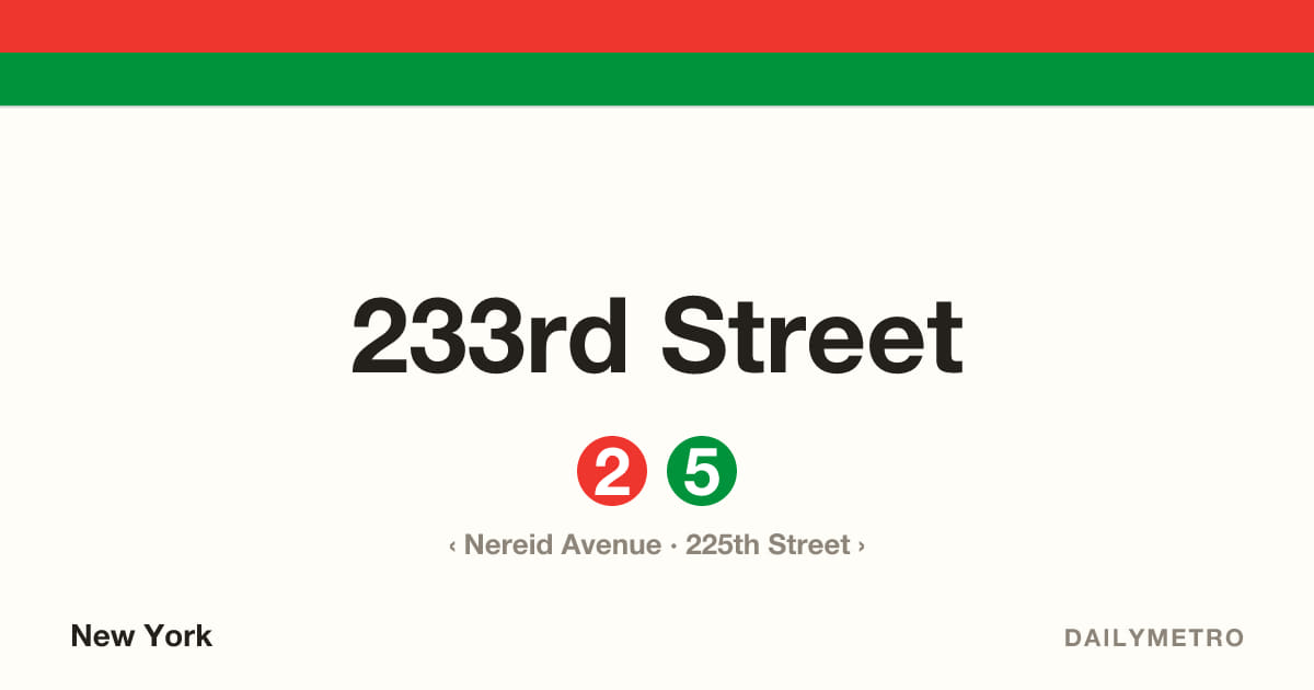 233rd Street station · Lines 2, 5
