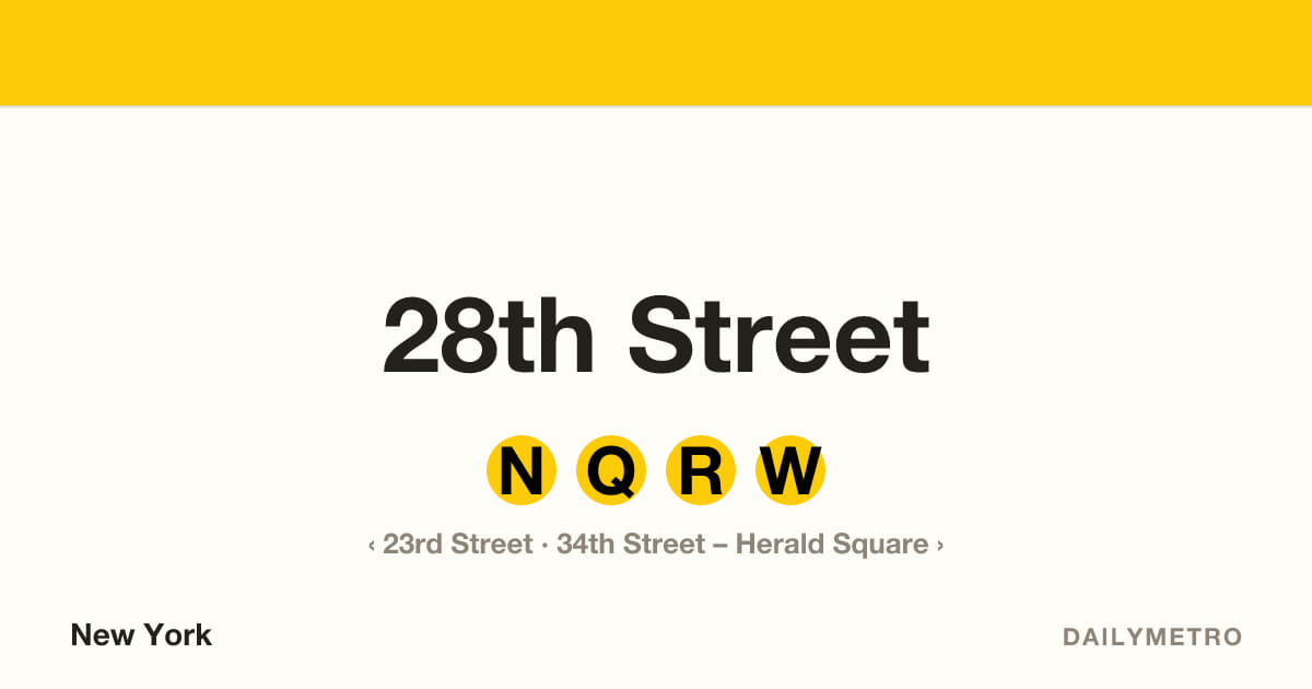 28th Street station · Lines N, Q, R, W