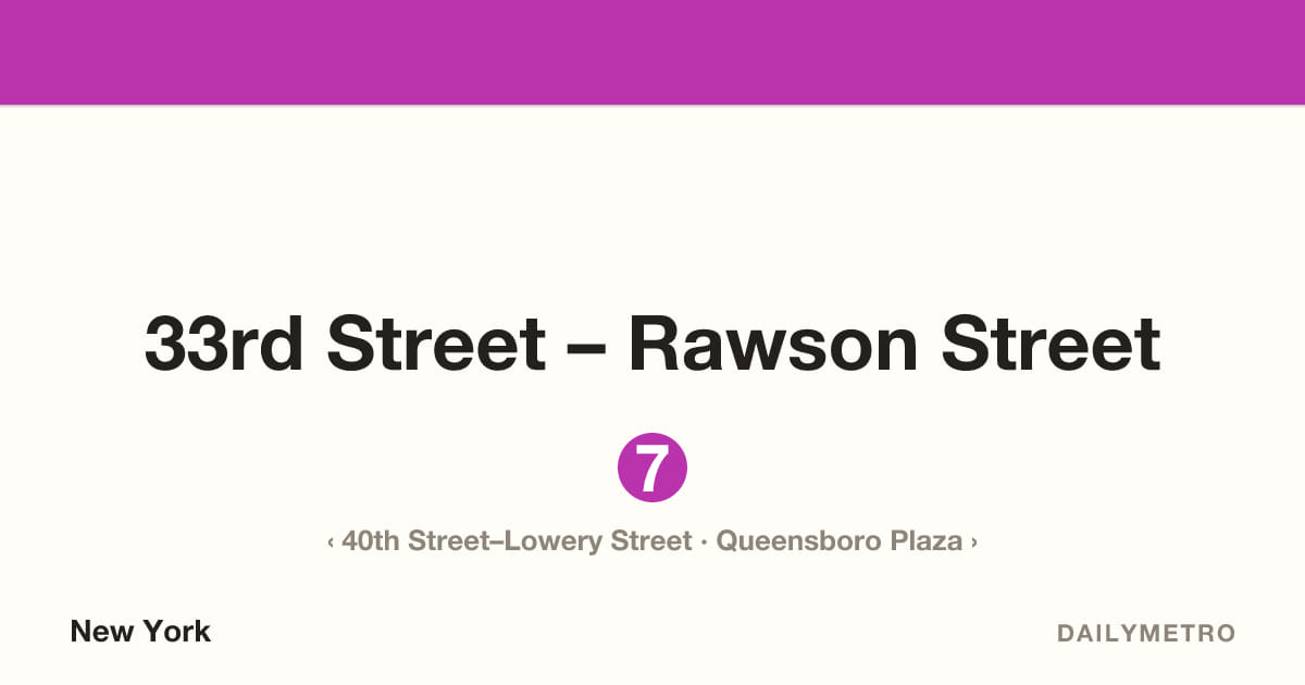 33rd Street – Rawson Street station · Lines 7