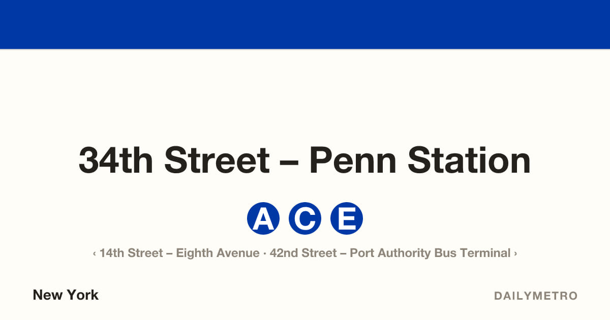 34th Street – Penn Station · Lines A, C, E