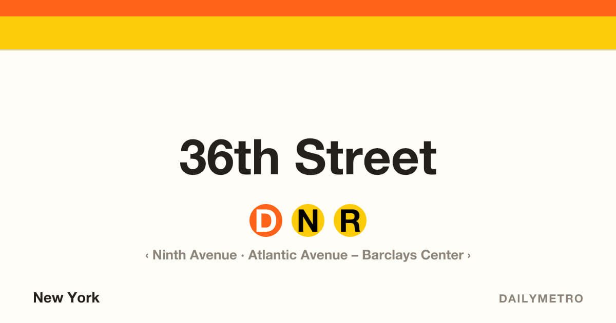 36th Street station · Lines D, N, R