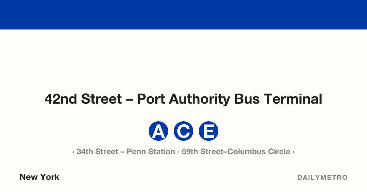 42nd Street – Port Authority Bus Terminal station · Lines A, C, E