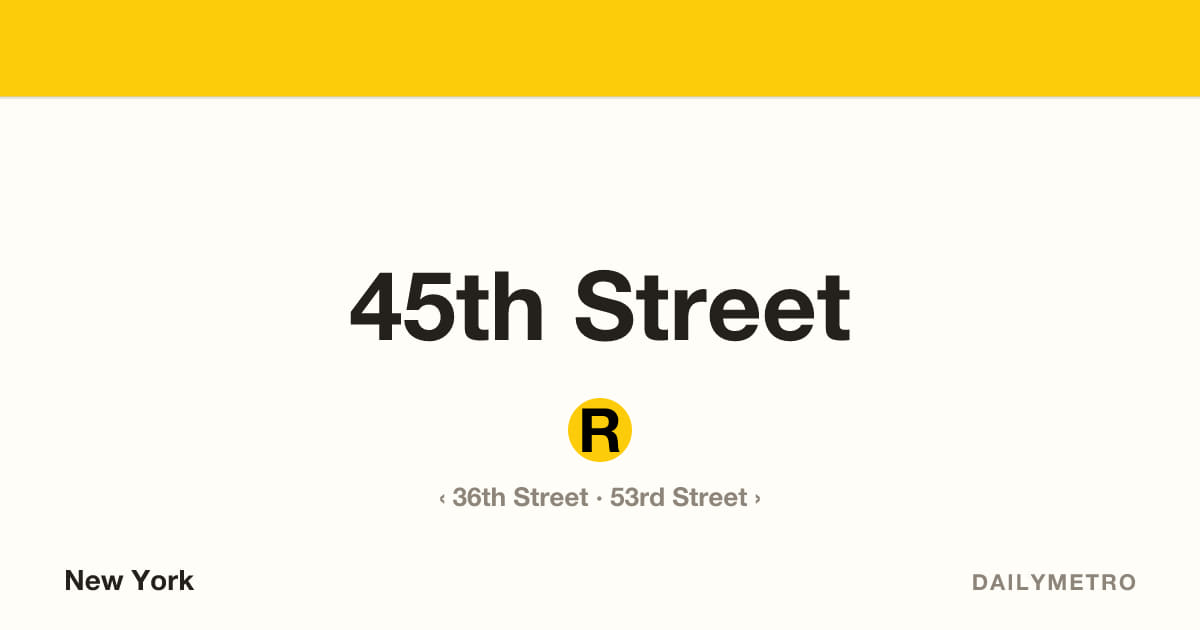 45th Street station · Lines R