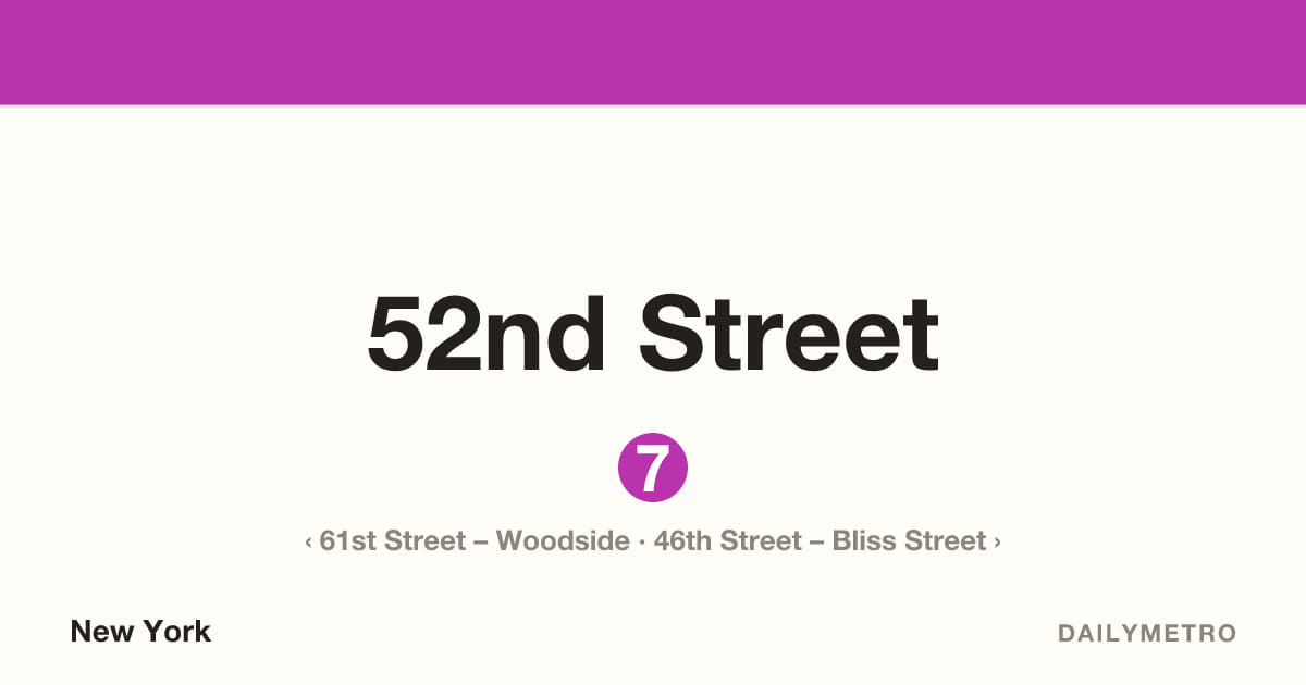 52nd Street station · Lines 7