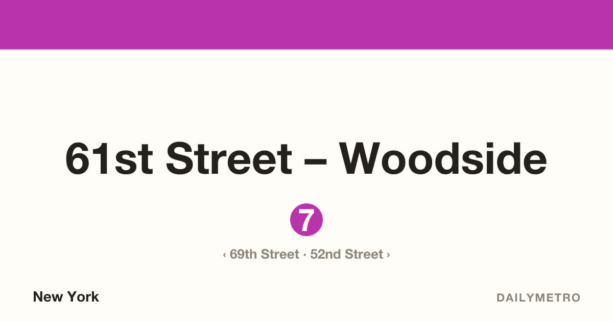 61st Street – Woodside station · Lines 7