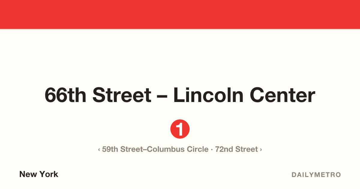 66th Street – Lincoln Center station · Lines 1