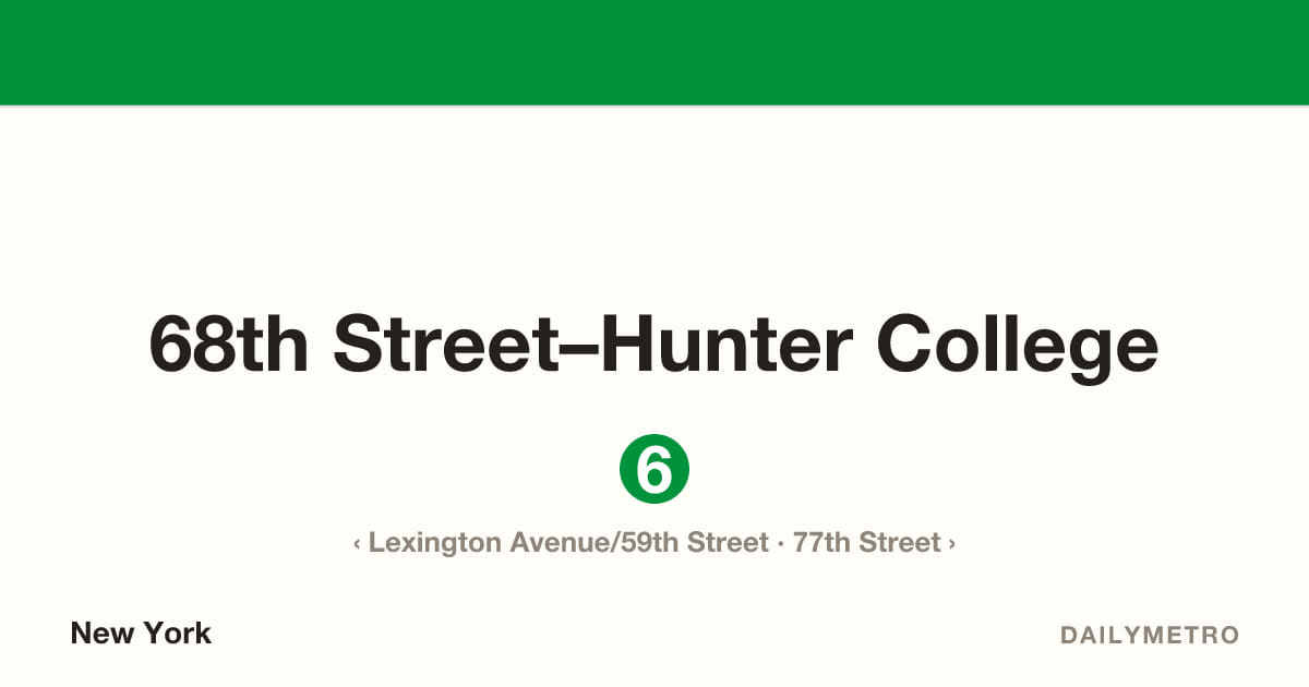 68th Street–Hunter College station · Lines 6