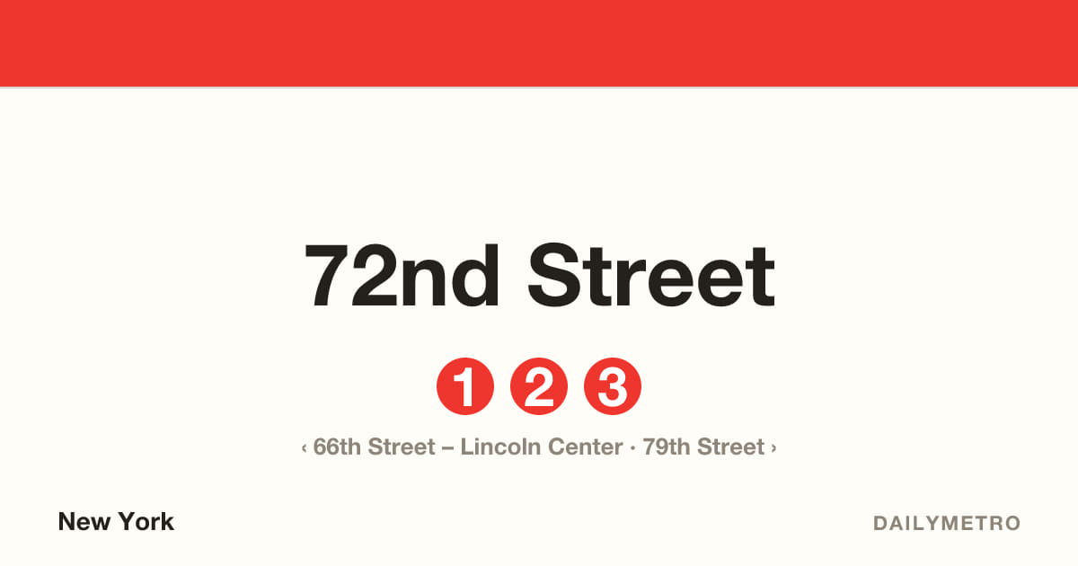 72nd Street station · Lines 1, 2, 3