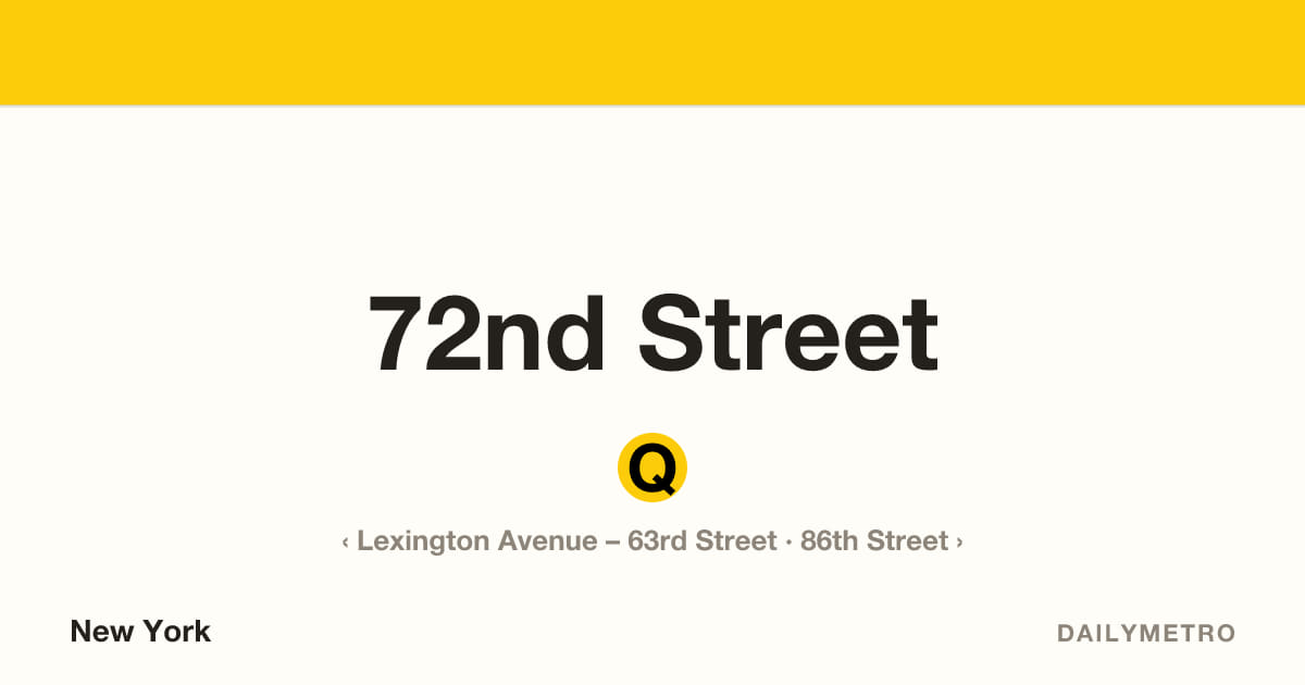 72nd Street station · Lines Q