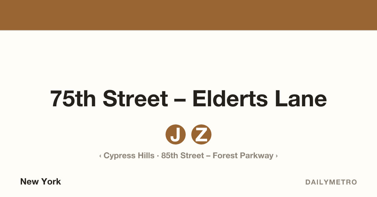 75th Street – Elderts Lane station · Lines J, Z