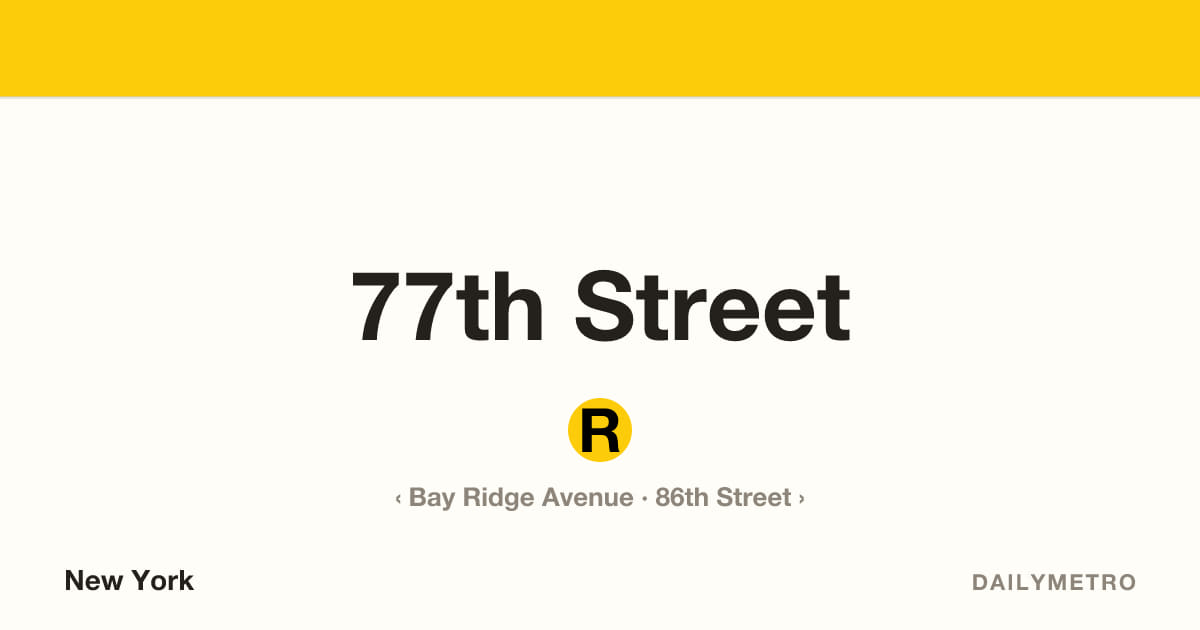 77th Street station · Lines R