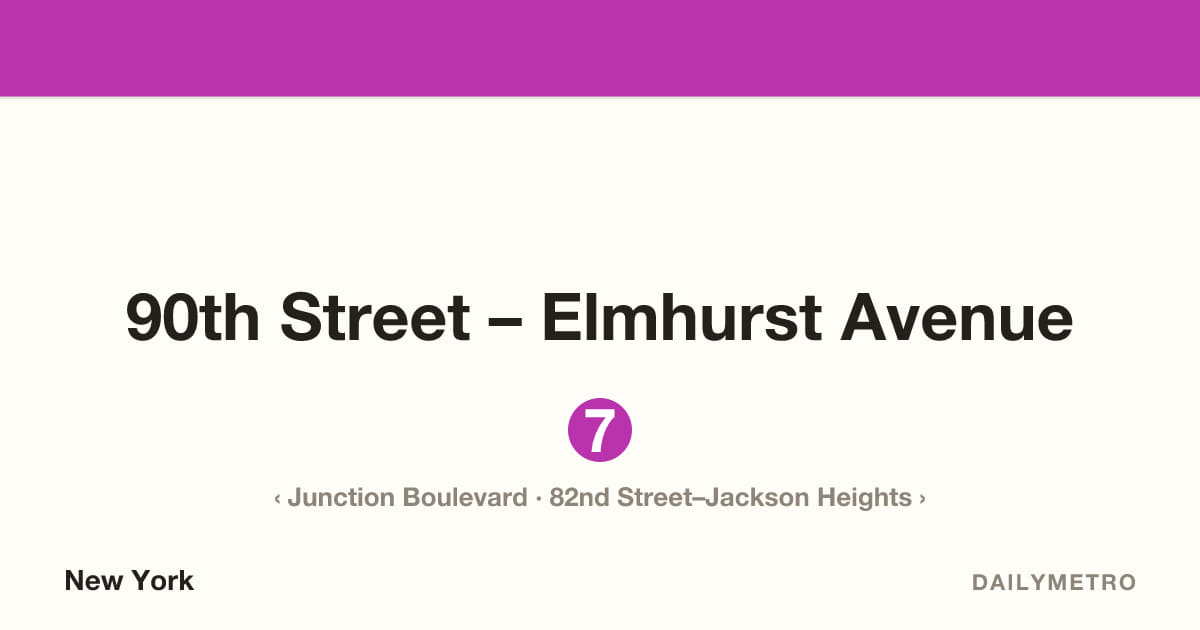 90th Street – Elmhurst Avenue station · Lines 7