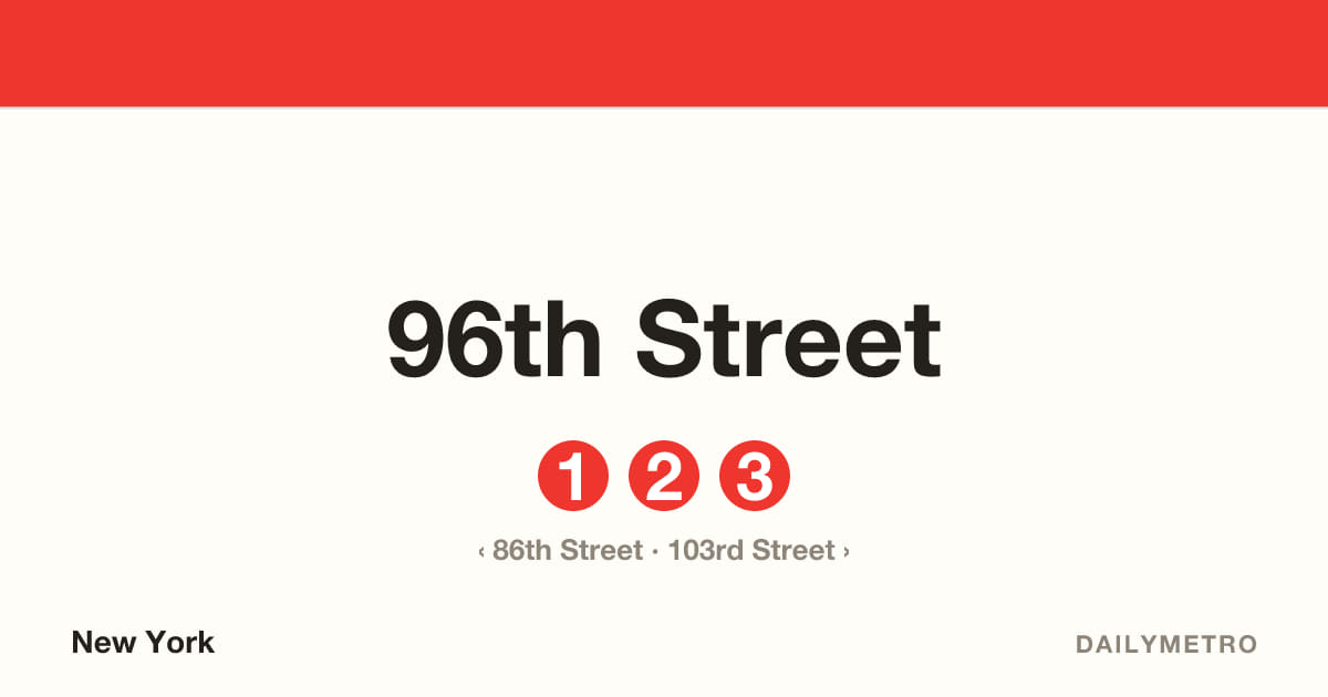96th Street station · Lines 1, 2, 3