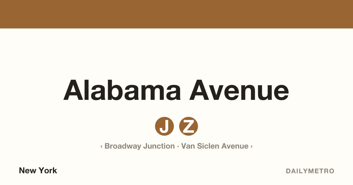 Alabama Avenue station · Lines J, Z
