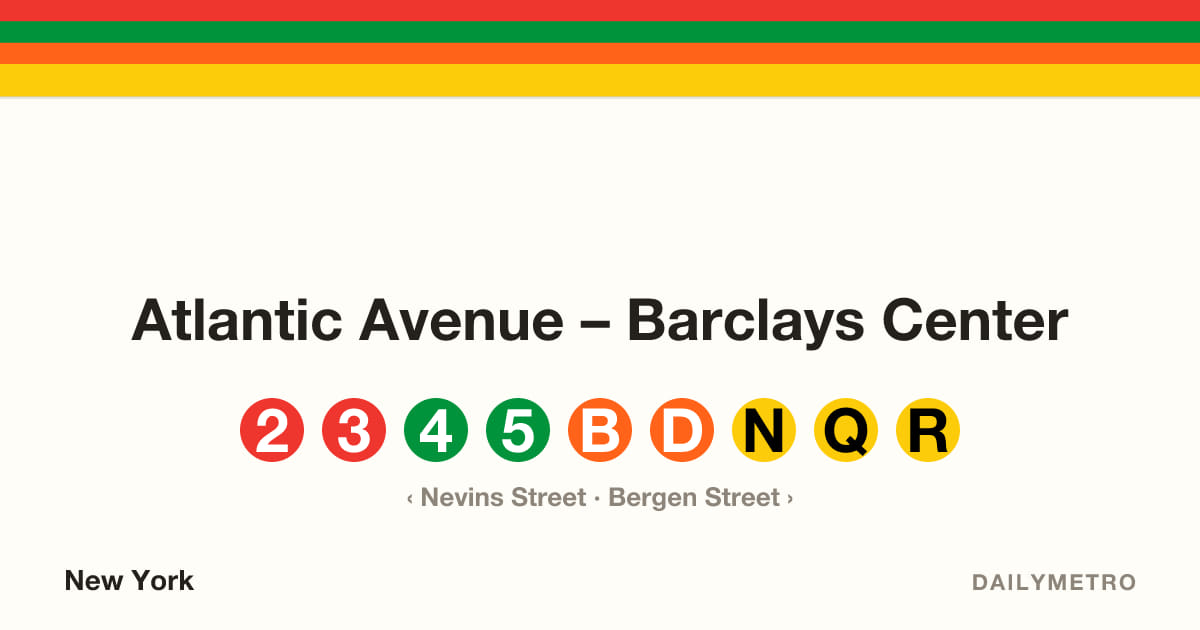 Atlantic Avenue – Barclays Center station · Lines 2, 3, 4, 5, B, D, N, Q, R