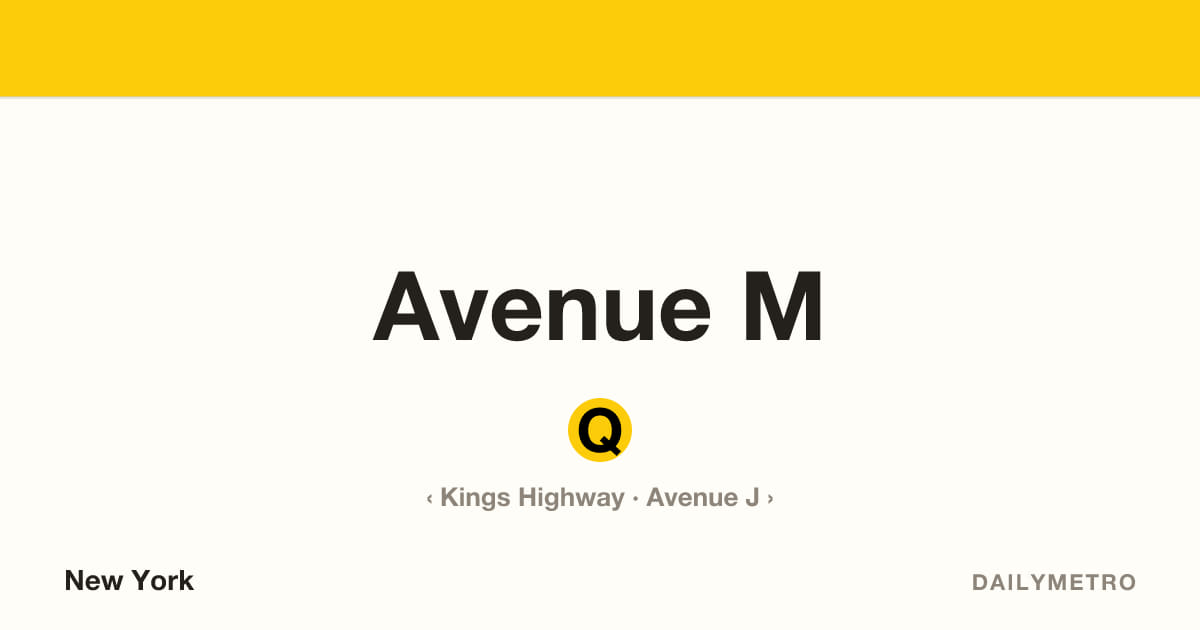Avenue M station · Lines Q