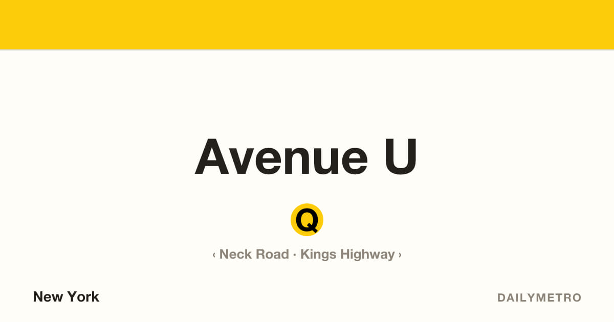 Avenue U station · Lines Q