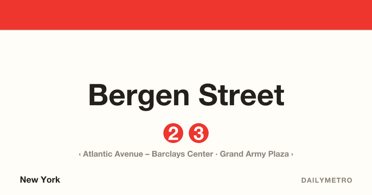 Bergen Street station · Lines 2, 3