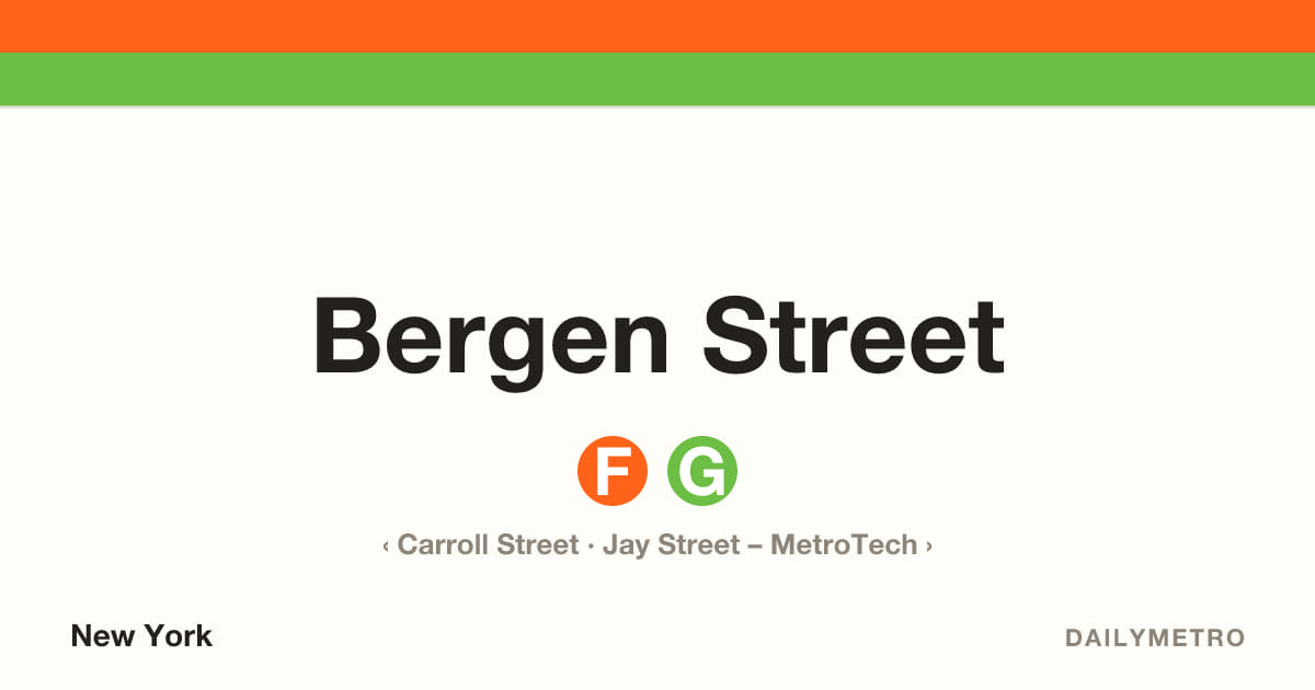 Bergen Street station · Lines F, G
