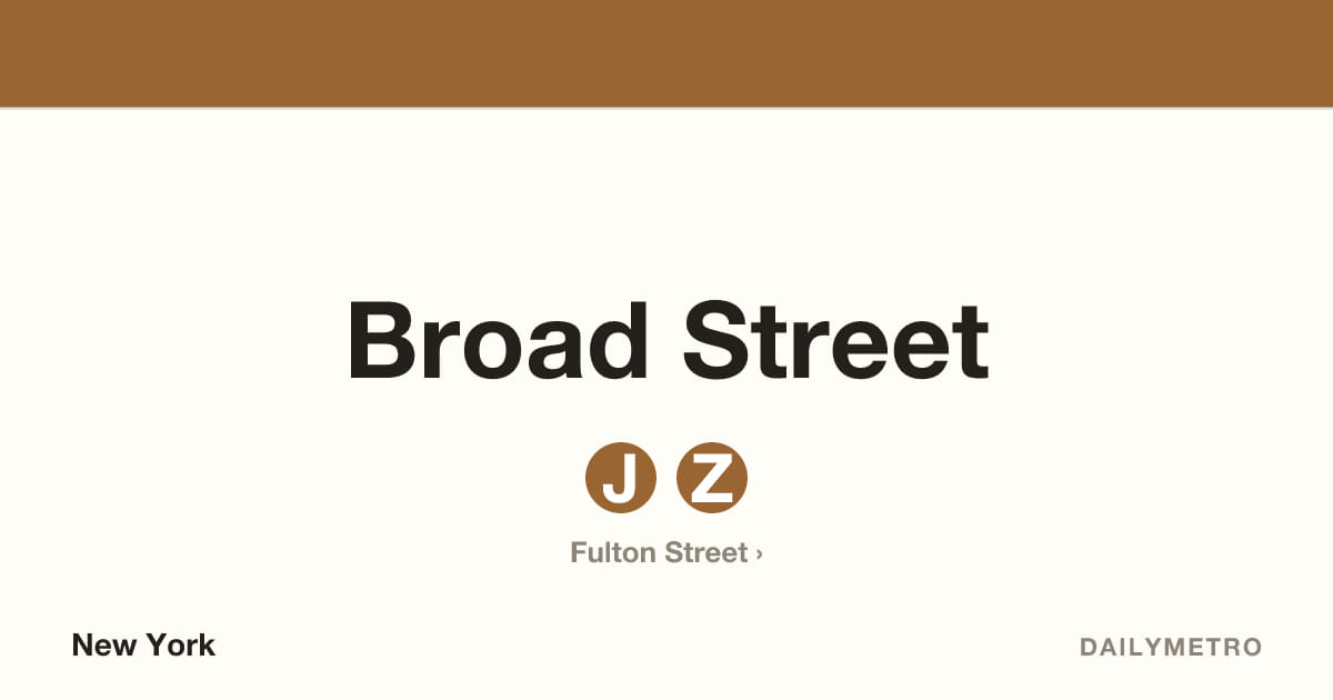 Broad Street station · Lines J, Z