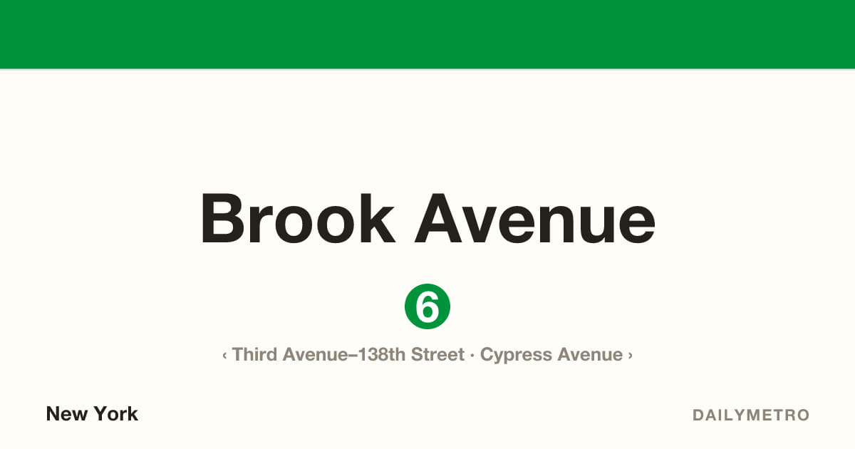 Brook Avenue station · Lines 6