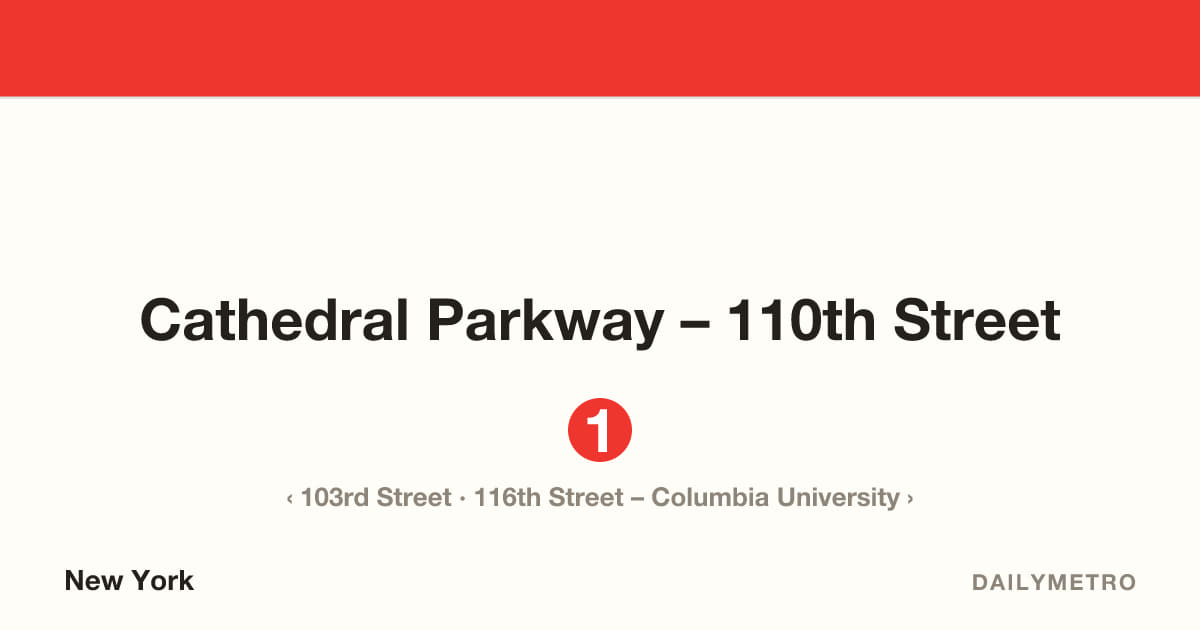 Cathedral Parkway – 110th Street station · Lines 1