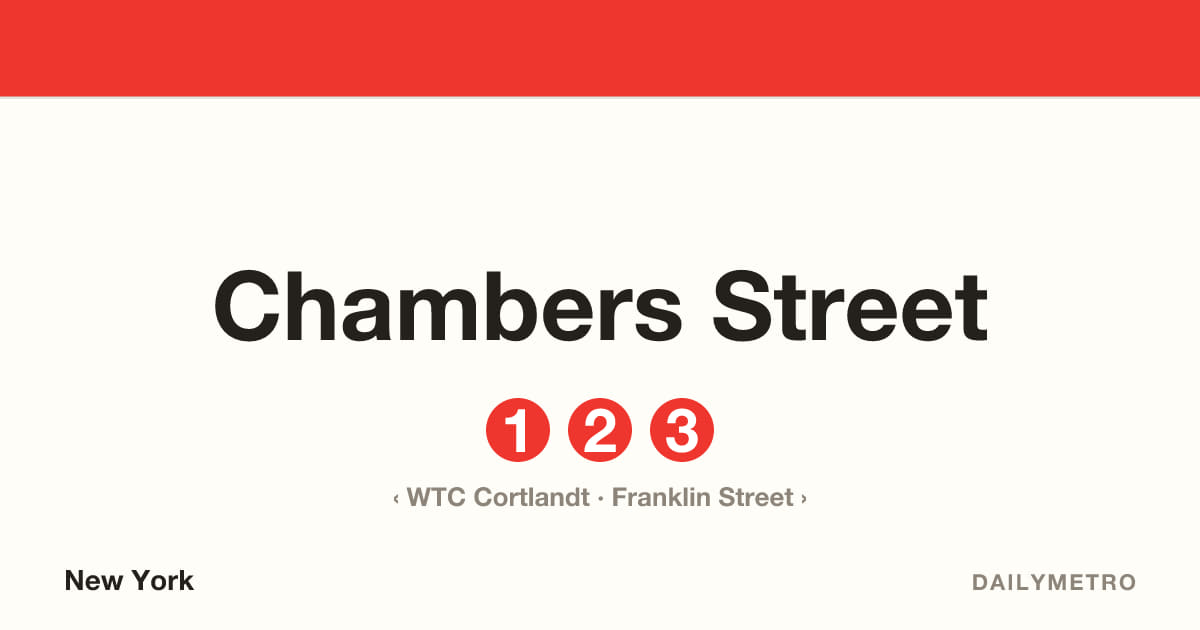 Chambers Street station · Lines 1, 2, 3