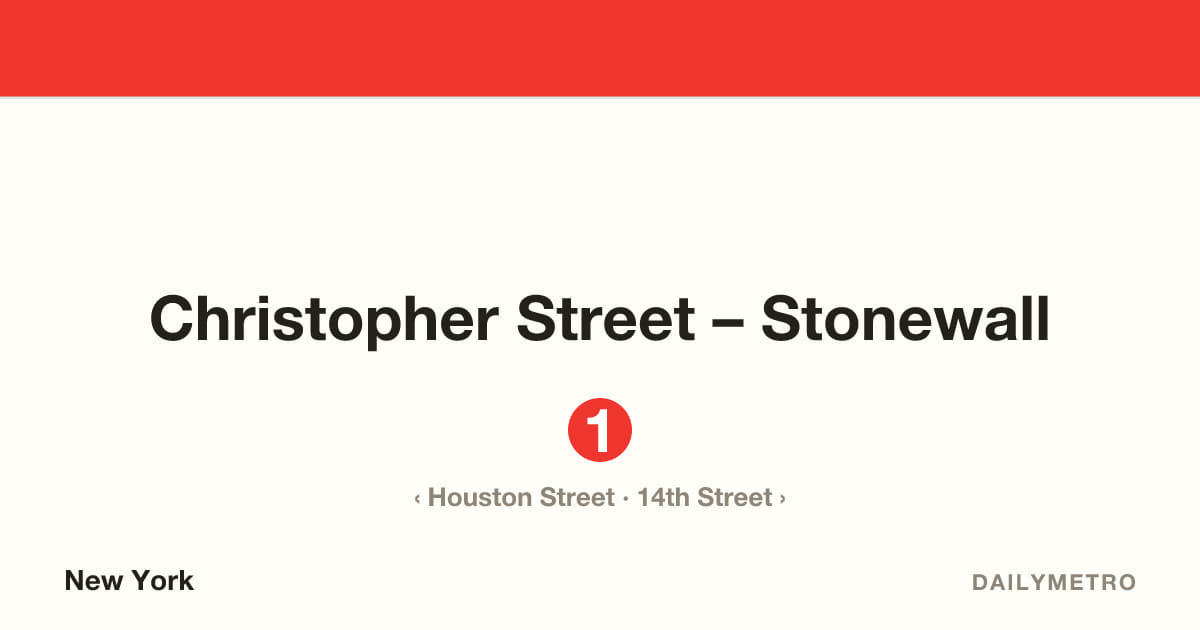 Christopher Street – Stonewall station · Lines 1