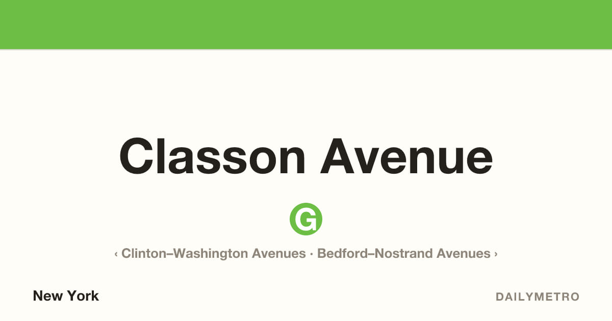 Classon Avenue station · Lines G