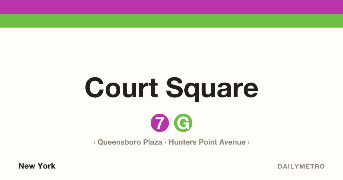 Court Square station · Lines 7, G