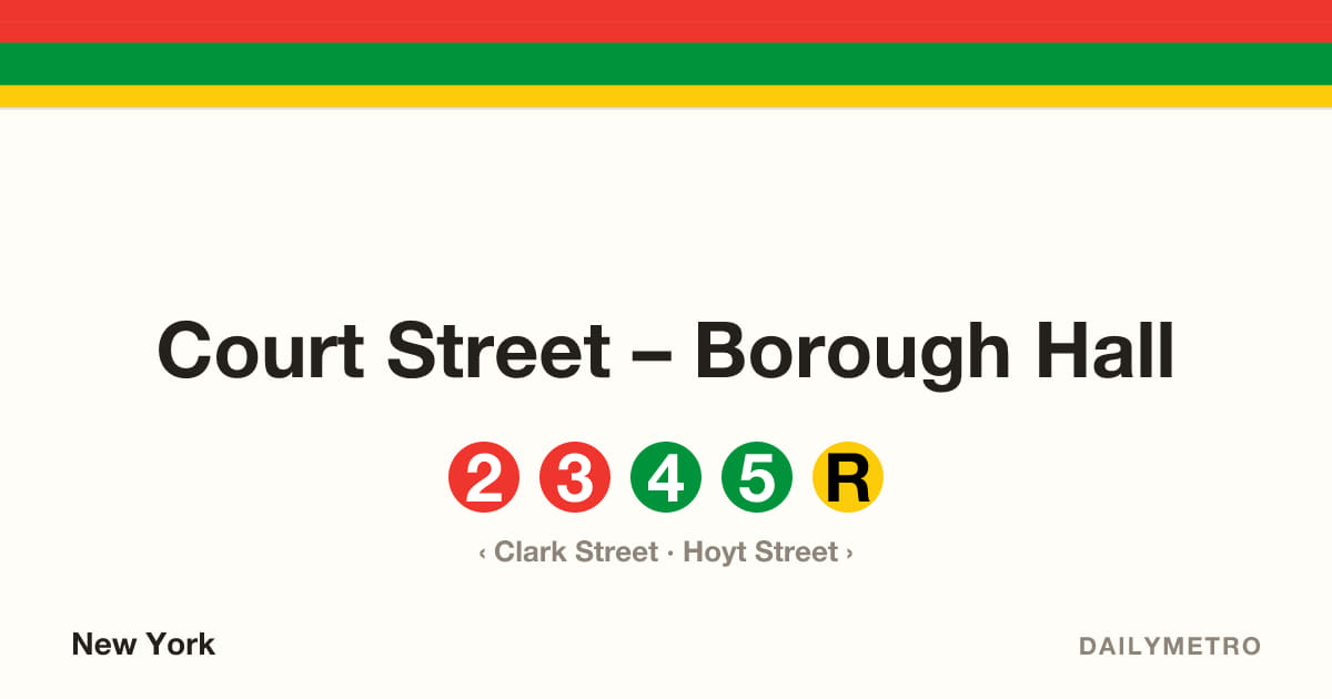 Court Street – Borough Hall station · Lines 2, 3, 4, 5, R